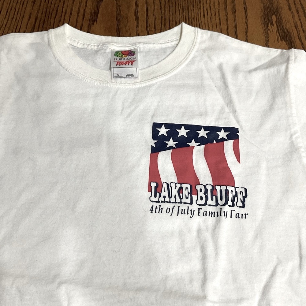 Lake Bluff 4th of July Family Fair white T-shirt men S